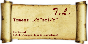 Tomesz László névjegykártya